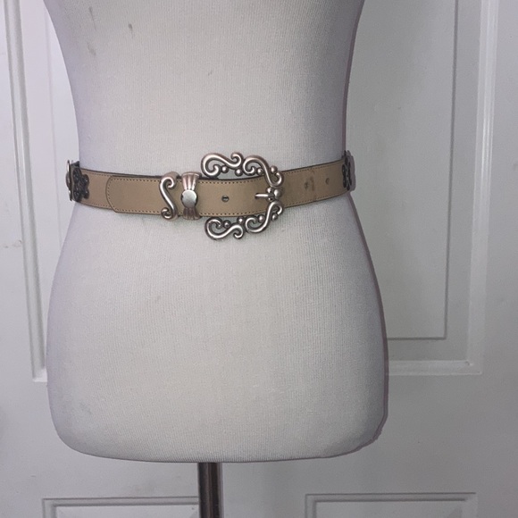Vintage 90s Streets Ahead large Buckle Statement Belt Conchos leather small - Picture 3 of 12